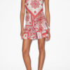 Falda Naomi de voile de algodón fruncido con estampado bandana