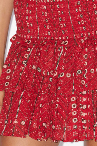 Falda Naomi de voile de algodón fruncido estampada