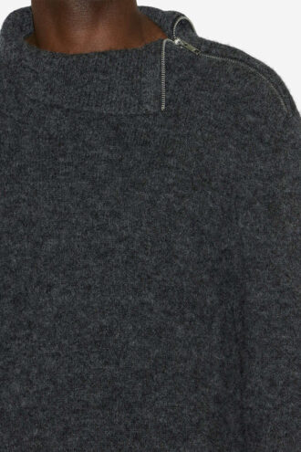 Jersey de cuello alto de punto de alpaca liso Aliocha