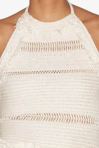 Jersey de punto macramé con espalda abierta Araliane