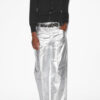 Pantalones Aude de algodón con acabado plateado recubierto Pantalones Aude de algodón con acabado plateado recubierto