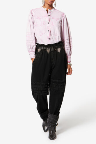 Pantalones carrot de cambray descolorido Mellya