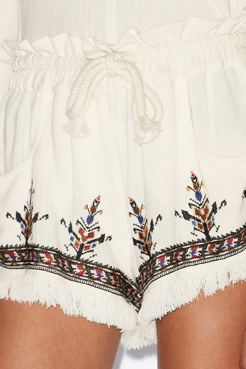 Pantalones cortos de gasa bordados Kriss Pantalones cortos de gasa bordados Kriss