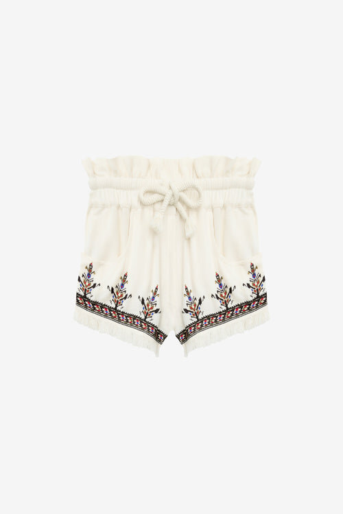 Pantalones cortos de gasa bordados Kriss Pantalones cortos de gasa bordados Kriss