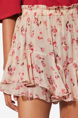 Pantalones cortos fluidos de muselina estampada