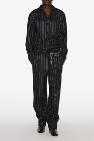 Pantalones de algodón a rayas Isaki