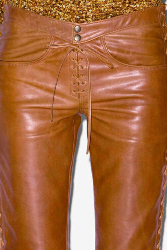 Pantalones de cuero con cordones Cyerra