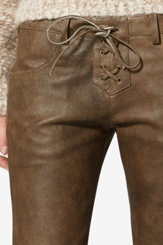 Pantalones de piel de cordero brillante Vanel Pantalones de piel de cordero brillante Vanel