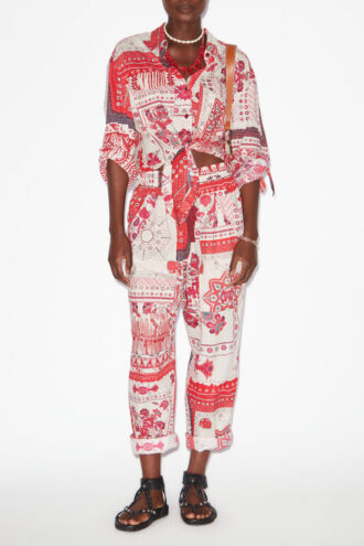 Pantalones Fedora de voile de algodón con estampado bandana
