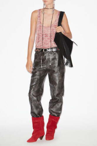 Pantalones holgados de piel sintética Coralea
