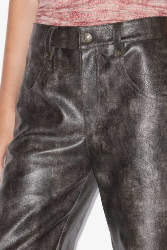 Pantalones holgados de piel sintética Coralea