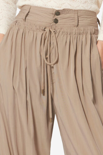 Pantalones Inaya de pierna ancha con cinturilla superpuesta