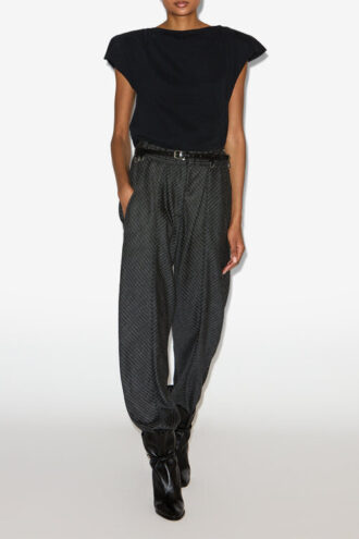Pantalones plisados de lana virgen Rakia