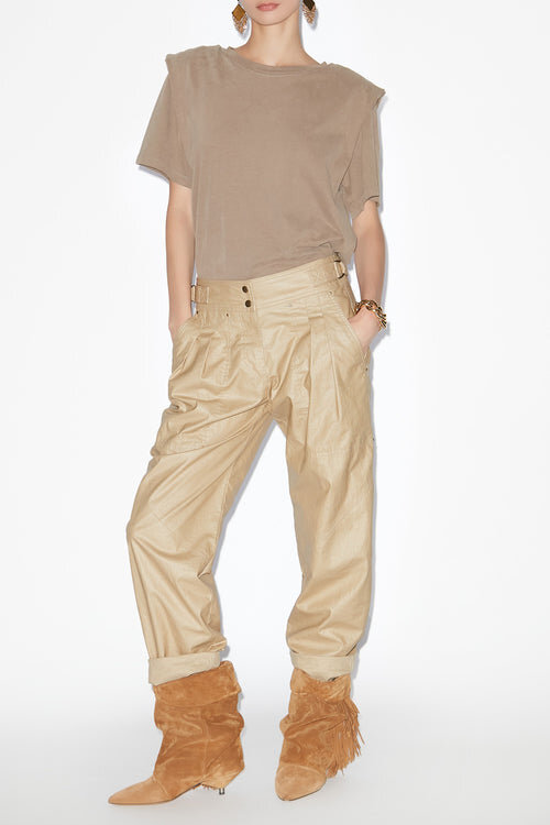 Pantalones rectos de lino recubierto Fidji Pantalones rectos de lino recubierto Fidji