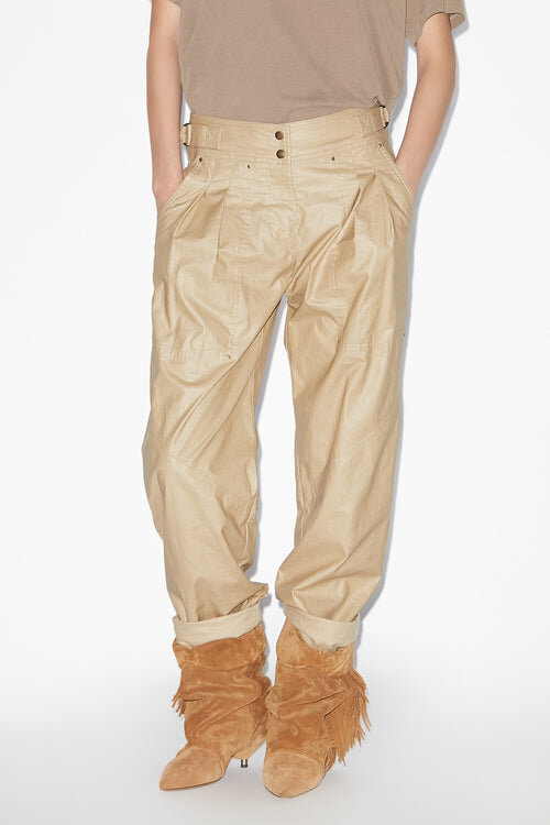 Pantalones rectos de lino recubierto Fidji Pantalones rectos de lino recubierto Fidji