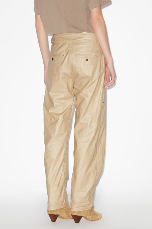 Pantalones rectos de lino recubierto Fidji Pantalones rectos de lino recubierto Fidji