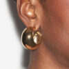 Pendientes de aro abombados con forma de media luna brillante Pendientes de aro abombados con forma de media luna brillante