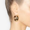 Pendientes de aro abombados con forma de media luna brillante Pendientes de aro abombados con forma de media luna brillante