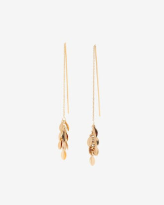 Pendientes de hoja brillante de metal
