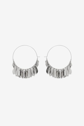 Pendientes de hoja brillante de metal