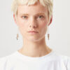Pendientes de hoja brillante de metal