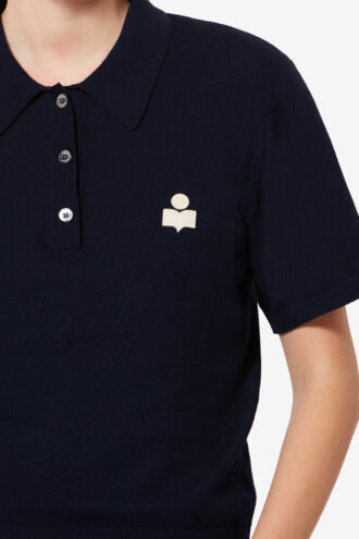 Polo de punto de mezcla de algodón y lana Althea con logotipo Polo de punto de mezcla de algodón y lana Althea con logotipo