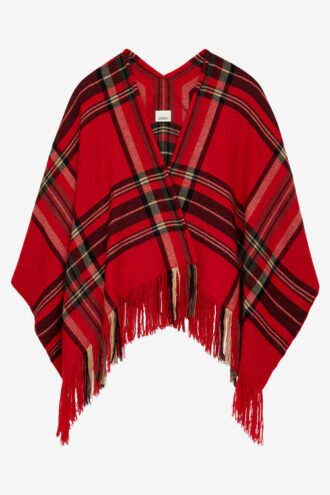 Poncho Kamilo con estampado de cuadros