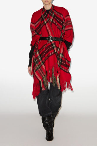 Poncho Kamilo con estampado de cuadros