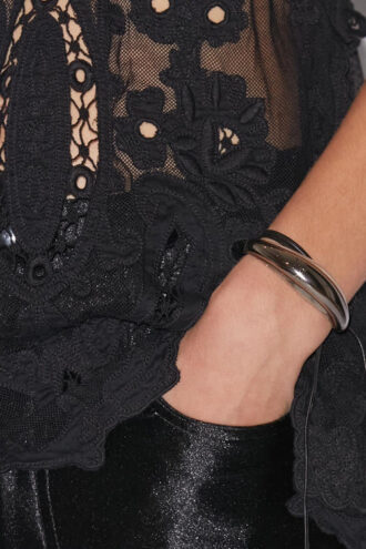 Pulsera de cuero Oyan con cuenta extragrande