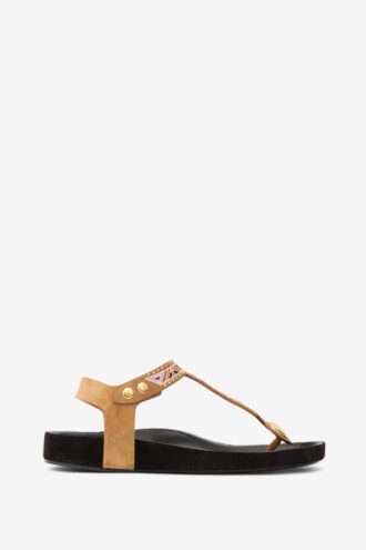 Sandalias de piel bordadas Enore