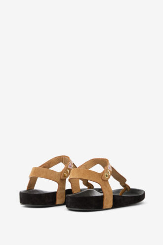 Sandalias de piel bordadas Enore