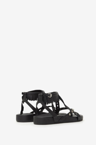 Sandalias de piel plena flor Silya