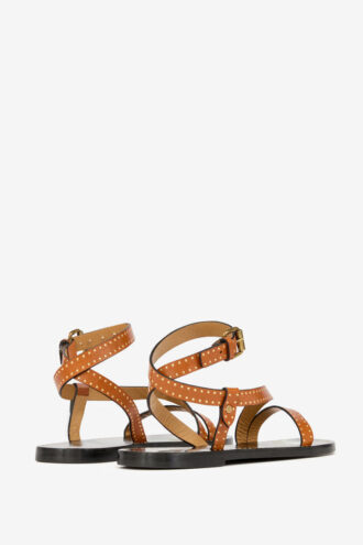 Sandalias planas de piel con tachuelas Jopee