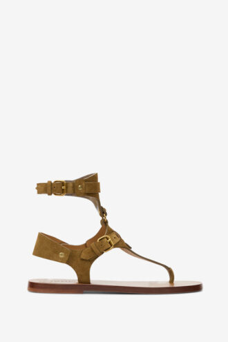 Sandalias planas Eveen en piel de ante