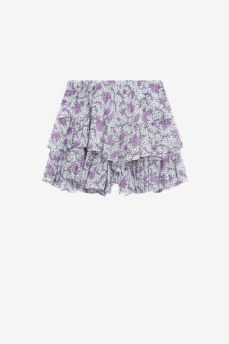 Shorts con volantes Jocadia en voile de algodón estampado