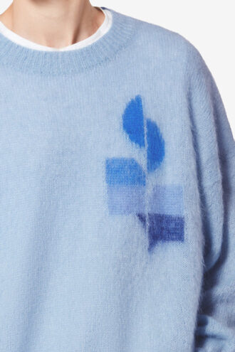 Suéter de mohair bicolor con logotipo Drany