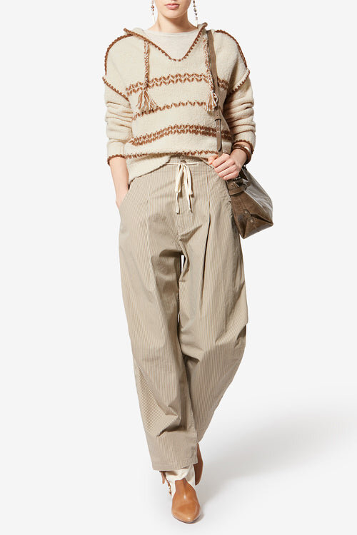 Suéter de tweed de lana merino con capucha Romera Suéter de tweed de lana merino con capucha Romera