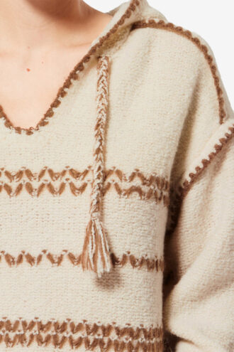 Suéter de tweed de lana merino con capucha Romera