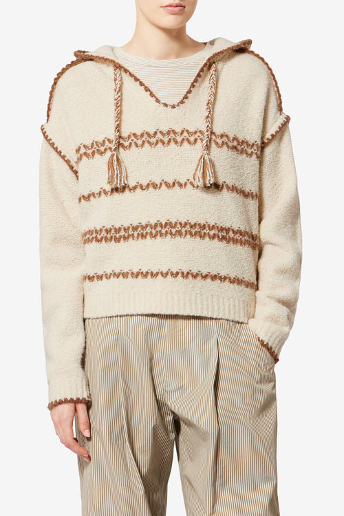 Suéter de tweed de lana merino con capucha Romera Suéter de tweed de lana merino con capucha Romera