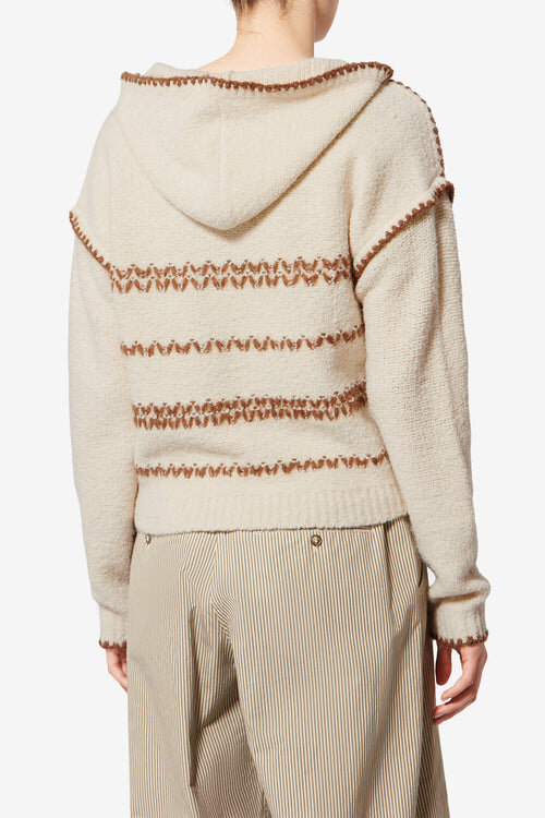 Suéter de tweed de lana merino con capucha Romera Suéter de tweed de lana merino con capucha Romera