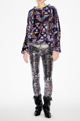 Top Dabia de terciopelo estampado Top Dabia de terciopelo estampado
