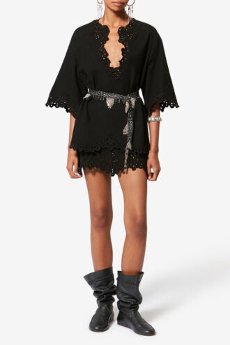 Top de algodón calado estilo túnica Shana Top de algodón calado estilo túnica Shana