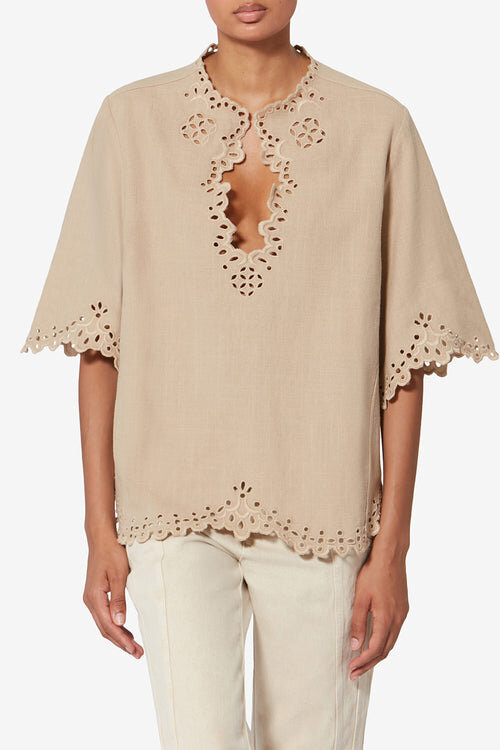 Top de algodón calado estilo túnica Shana Top de algodón calado estilo túnica Shana