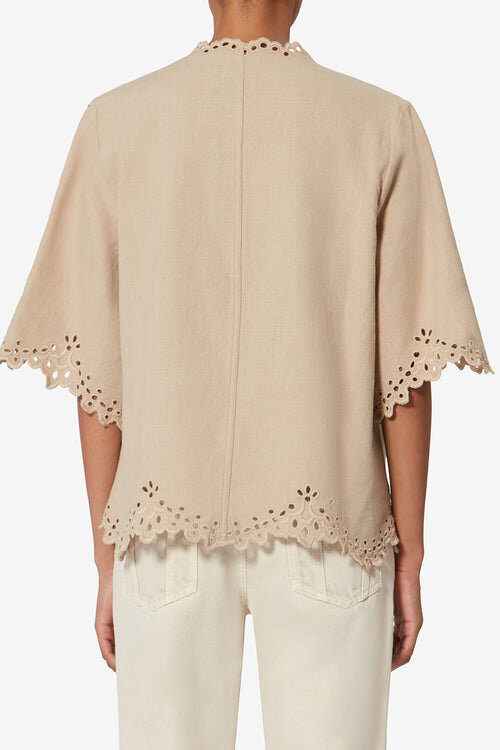 Top de algodón calado estilo túnica Shana Top de algodón calado estilo túnica Shana