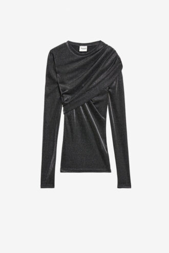 Top de jersey drapeado con lurex Dressi Top de jersey drapeado con lurex Dressi