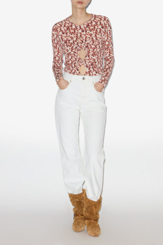 Top de jersey fruncido Gladice