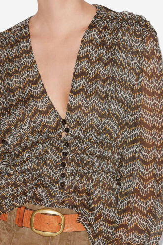 Top de muselina fruncido Axeline