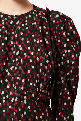 Top de seda con estampado de lunares Zarga Top de seda con estampado de lunares Zarga
