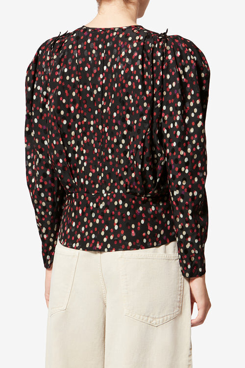 Top de seda con estampado de lunares Zarga Top de seda con estampado de lunares Zarga
