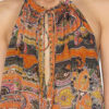 Top de seda estampado Marilou con tachuelas y ojales Top de seda estampado Marilou con tachuelas y ojales